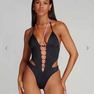 Agent Provovateur black multi swimsuit